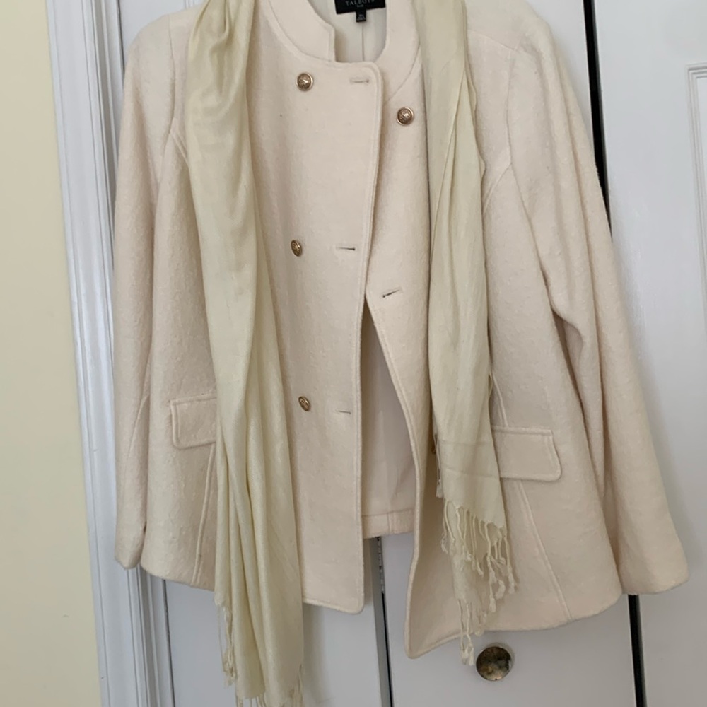 Talbots Plus Boiled wool winter white / cream jacket